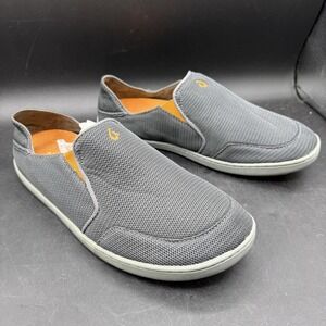 OluKai‎ Nohea Mesh Shoes Mens Size 10.5 Gray Slip On Loafer Casual 10188-4242